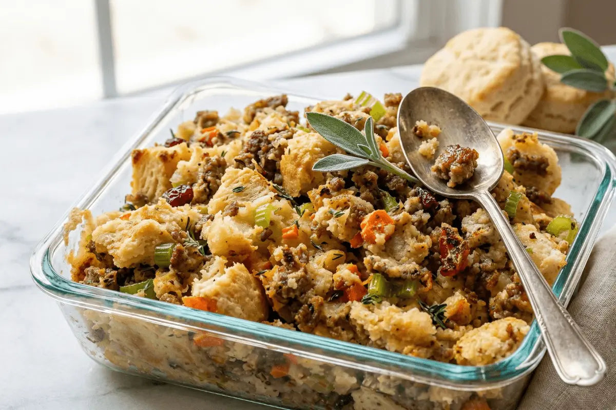 Sausage and Buttermilk Biscuit Stuffing