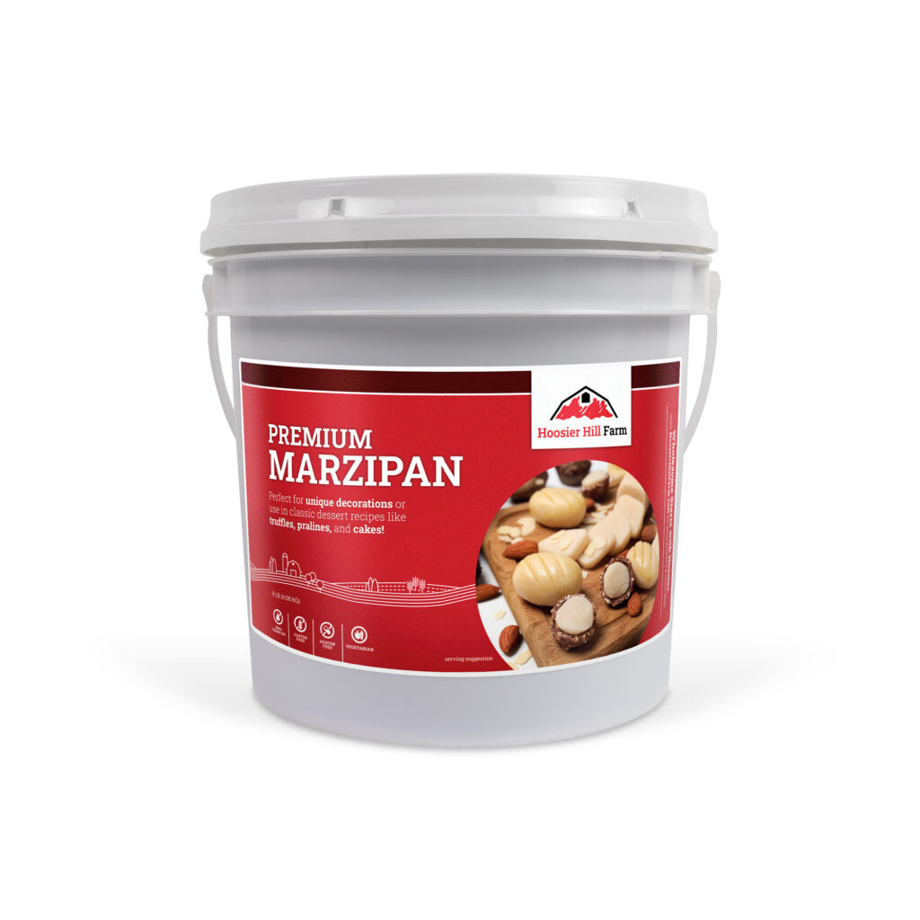 Hoosier Hill Farm Marzipan Paste, front of the 9 lb package