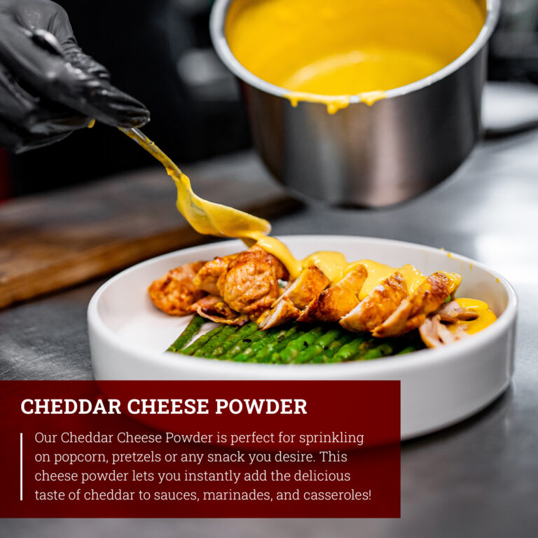 Hoosier Hill Farm Cheddar Cheese Powder, lifestyle photo in a kitchen setting