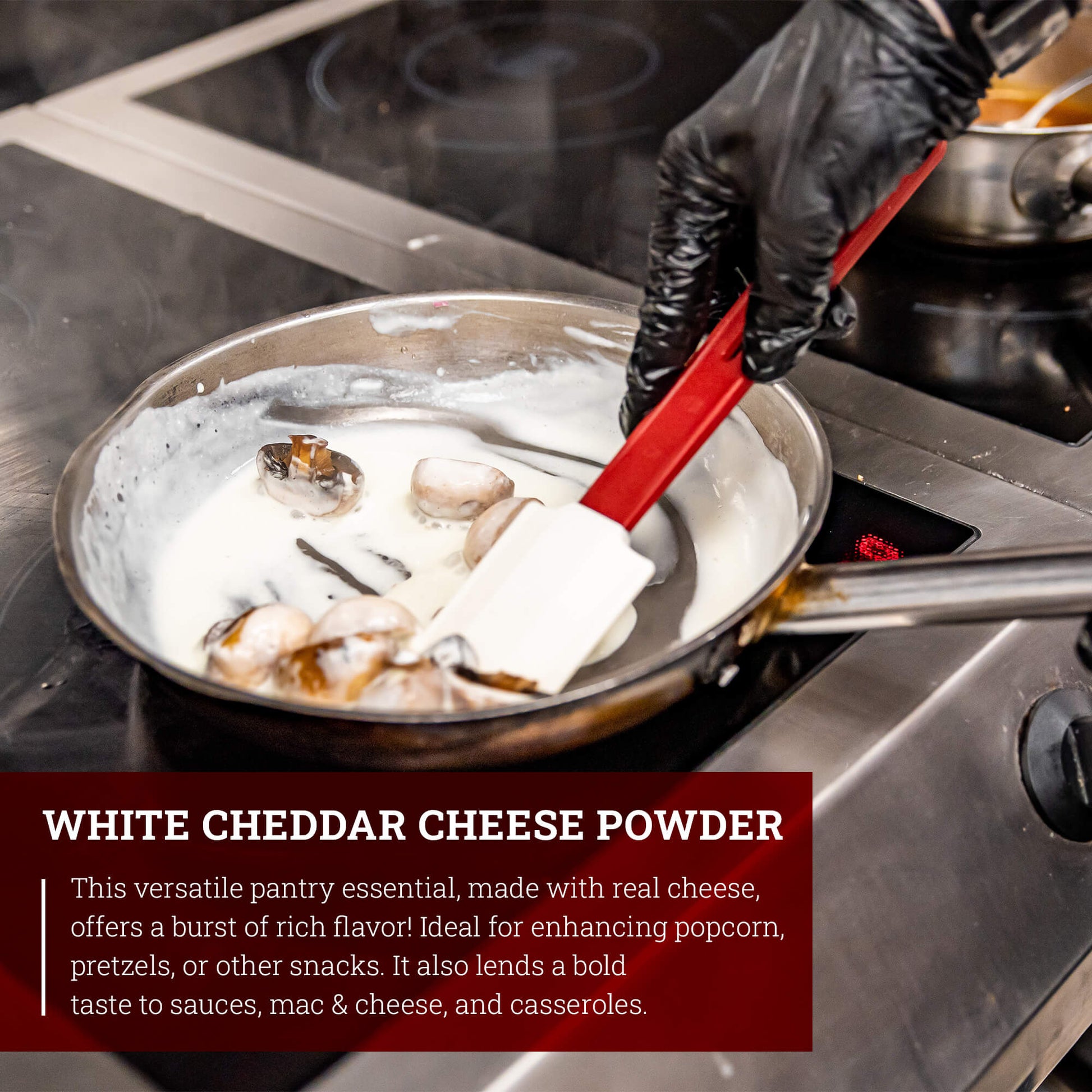 Hoosier Hill Farm White Cheddar Cheese Powder, lifestyle photo in a kitchen setting