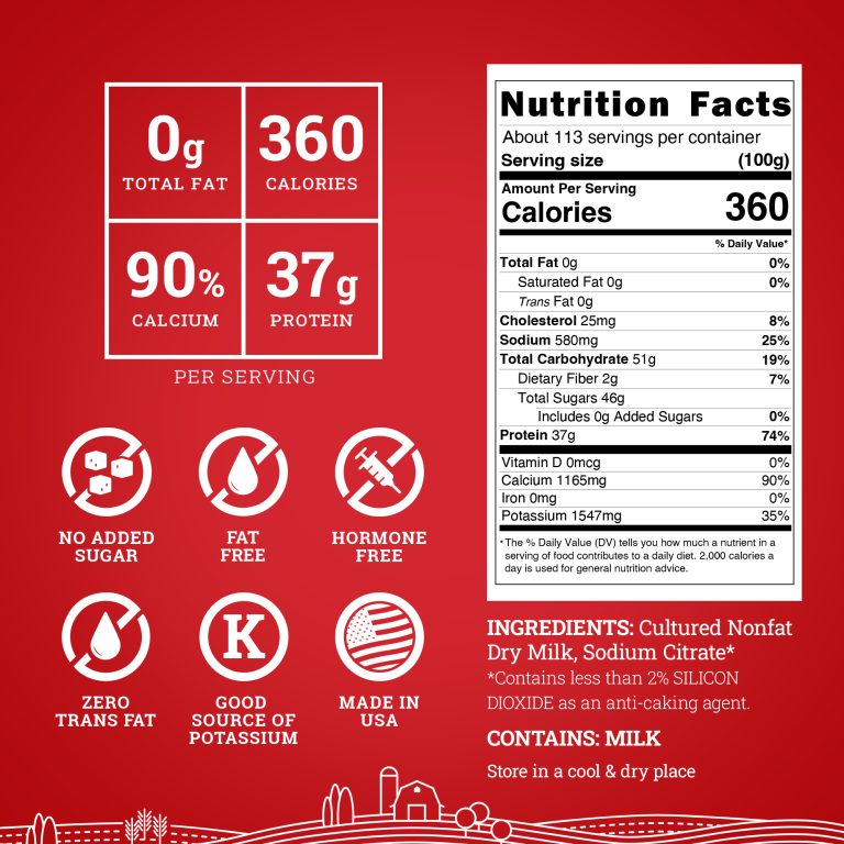 Hoosier Hill Farm Yogurt Powder, nutrition facts panel