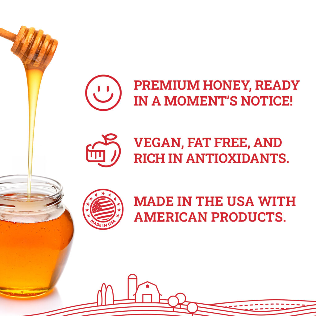 Hoosier Hill Farm Premium Honey Powder, health benefits and features callout